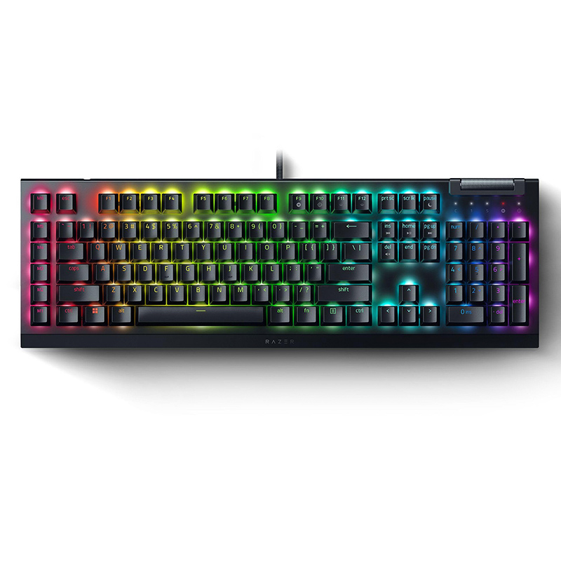 TECLADO GAMING RGB RAZER BLACKWIDOW V4 X MECÁNICO ALÁMBRICO USB INGLÉS SWITCH VERDE RZ03-04700200-R3U1