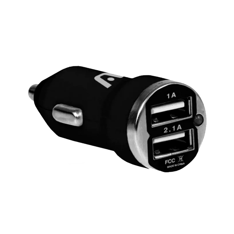 ADAPTADOR ARGOM USB PARA AUTO 2 PUERTOS ARG-AC-0102BK