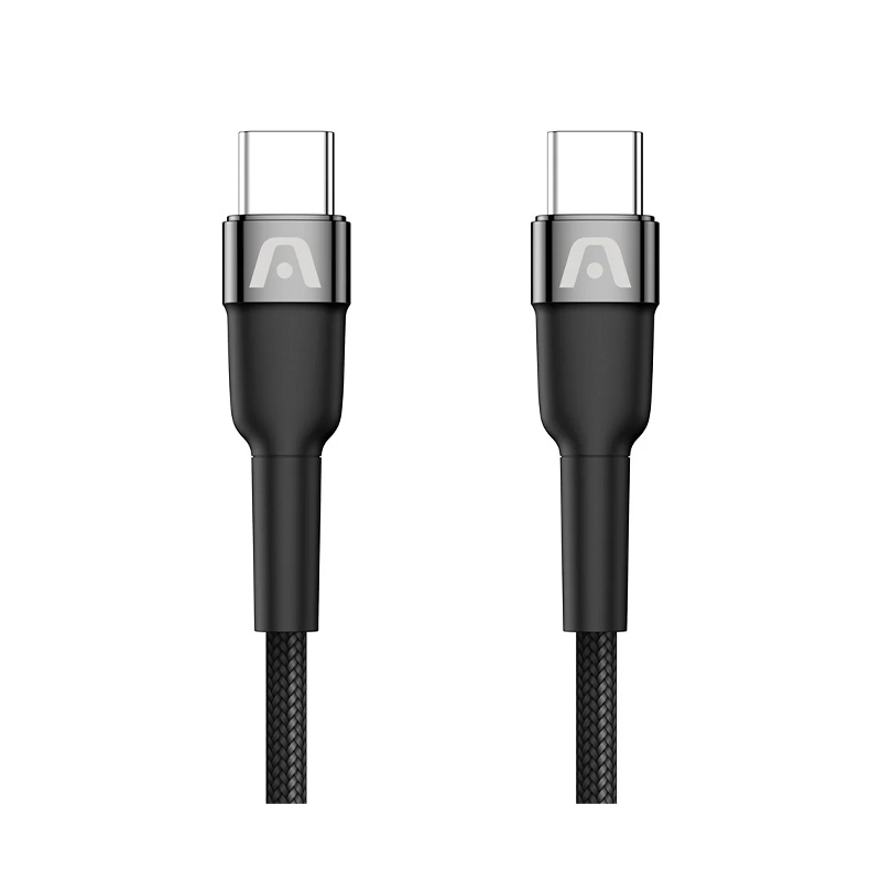 CABLE ARGOM DURA SPEED 100W PD FAST CHARGE TYPE- C TYPE-C NYLON BRAIDED 1.8M./6FT BLACK ARG-CB-0049BK