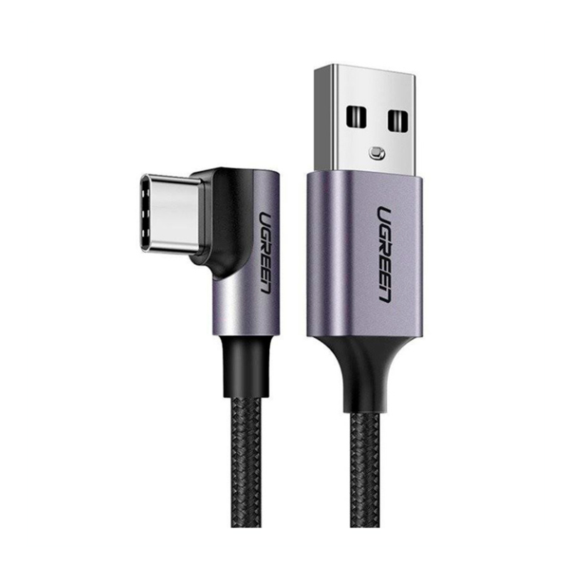 CABLE UGREEN US284 USB-A  A USB-C ANGULO RECTO 1 METRO 50941 GRIS