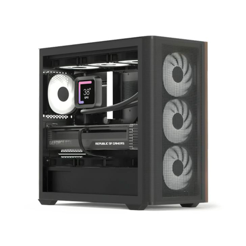 CASE RGB AEROCOOL D301A TORRE PEQUEÑA MALLA 1 ABANICO TRASERO Y 3 ABANICOS FRONTALES D301A-G-BK-V2 NEGRO