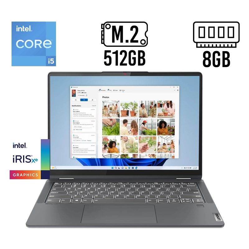 LAPTOP LENOVO FLEX 5I 14" I5-1235U 8GB 512GB SSD TOUCH WIN 11 HOME INGLES 82R700L5US