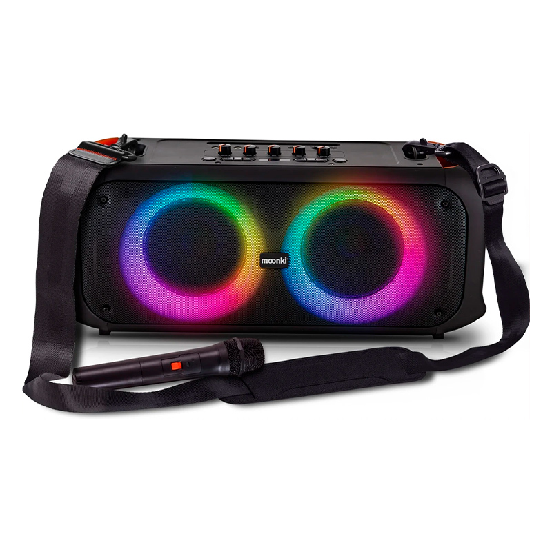 PARLANTE RGB MOONKI TRIP 900W BLUETOOTH CON MICROFONO INALAMBRICO MA-D65TR