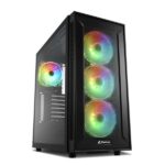 CASE GAMING RGB SHARKOON TG6M MID TOWER VENTILADORES 4 DE 120MM CON VIDRIO LATERAL Y MALLA FRONTAL 4044951032136 NEGRO