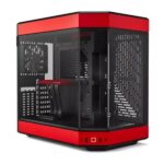CASE GAMING HYTE Y60 MID TOWER  VENTILADORES 3 DE 120MM CON VIDRIO FRONTAL, LATERAL Y ESQUINA  CS-HYTE-Y60-BR ROJO / NEGRO