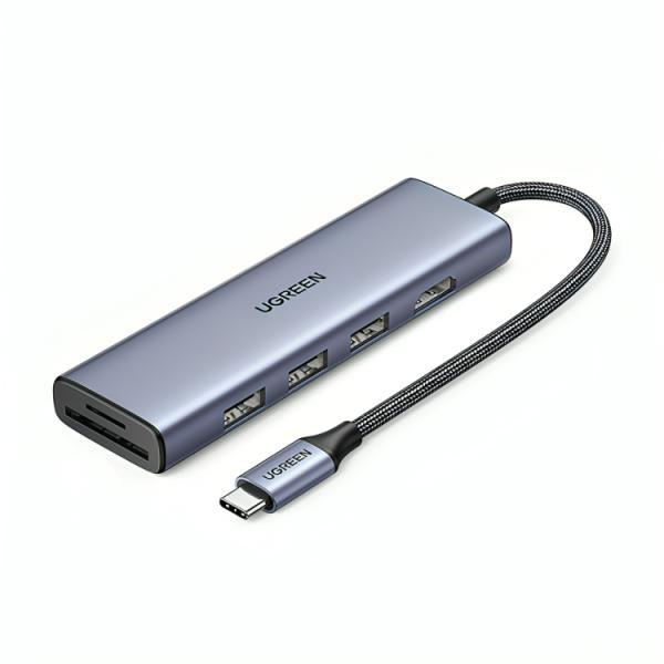 19021_15515.jpg HUB UGREEN CM511 USB-C CON 3 PUERTOS USB-A 3.0 1 PUERTO HDMI Y PUERTO PARA TARJETAS SD/TF 20956A GRIS - Imagen 1
