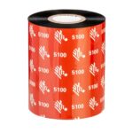 RIBBON DE RESINA ZEBRA 5100 3.50 PULGADAS X 1,476 PIES CORE 1" 89MM 6 ROLLOS POR CASE 05100BK08945