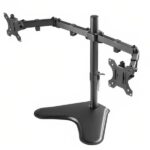 SOPORTE DE ESCRITORIO PARA MONITORES UNNO TEKNO TM8001BK COMPATIBLE CON MONITORES PLANOS DE HASTA 32" CAPACIDAD DE 8KG CADA UNO CON ORGANIZADOR DE CABLES NEGRO