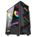 CASE RGB EAGLE WARRIOR CG08Q3RA003C VENTILADORES 3 DE 120MM VIDRIO LATERAL Y MALLA NEGRO