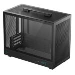 CASE DEEPCOOL CH160 PLUS MINI TOWER SIN VENTILACION INCLUIDA CON MALLA FRONTAL Y PANEL LATERAL R-CH160-BKNGM0-G NEGRO