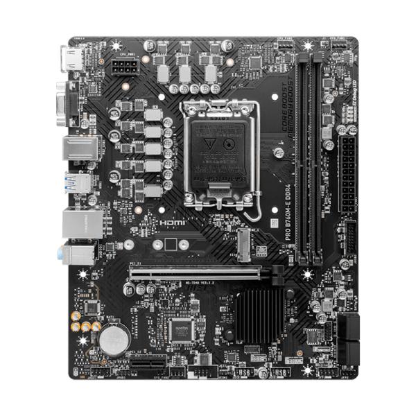 18386_15151.jpg TARJETA MADRE MSI PRO B760M-E DDR4 LGA 1700 M-ATX 911-7D48-049 NEGRO - Imagen 1