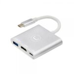 HUB UNNO TEKNO TYPE C 3 IN 1 HDMI + 1-USB 3.0 +PD HB1101SV PLATEADO